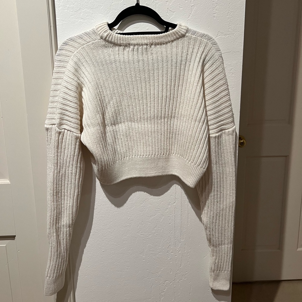 Cream Knit Crop Sweater